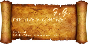 Fábián Győző névjegykártya